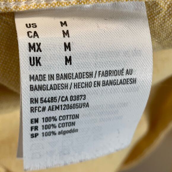 AMERICAN EAGLE OUTFITTERS Men's Yellow Seriously Soft Button-Up Shirt SZ M - Picture 13 of 13